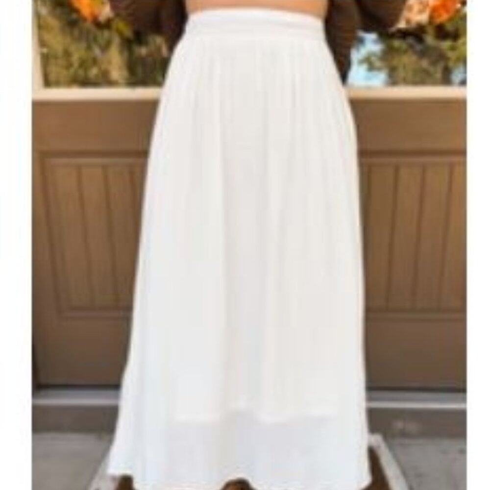 Hope's Cream Western White Maxi Midi Skirt Medium